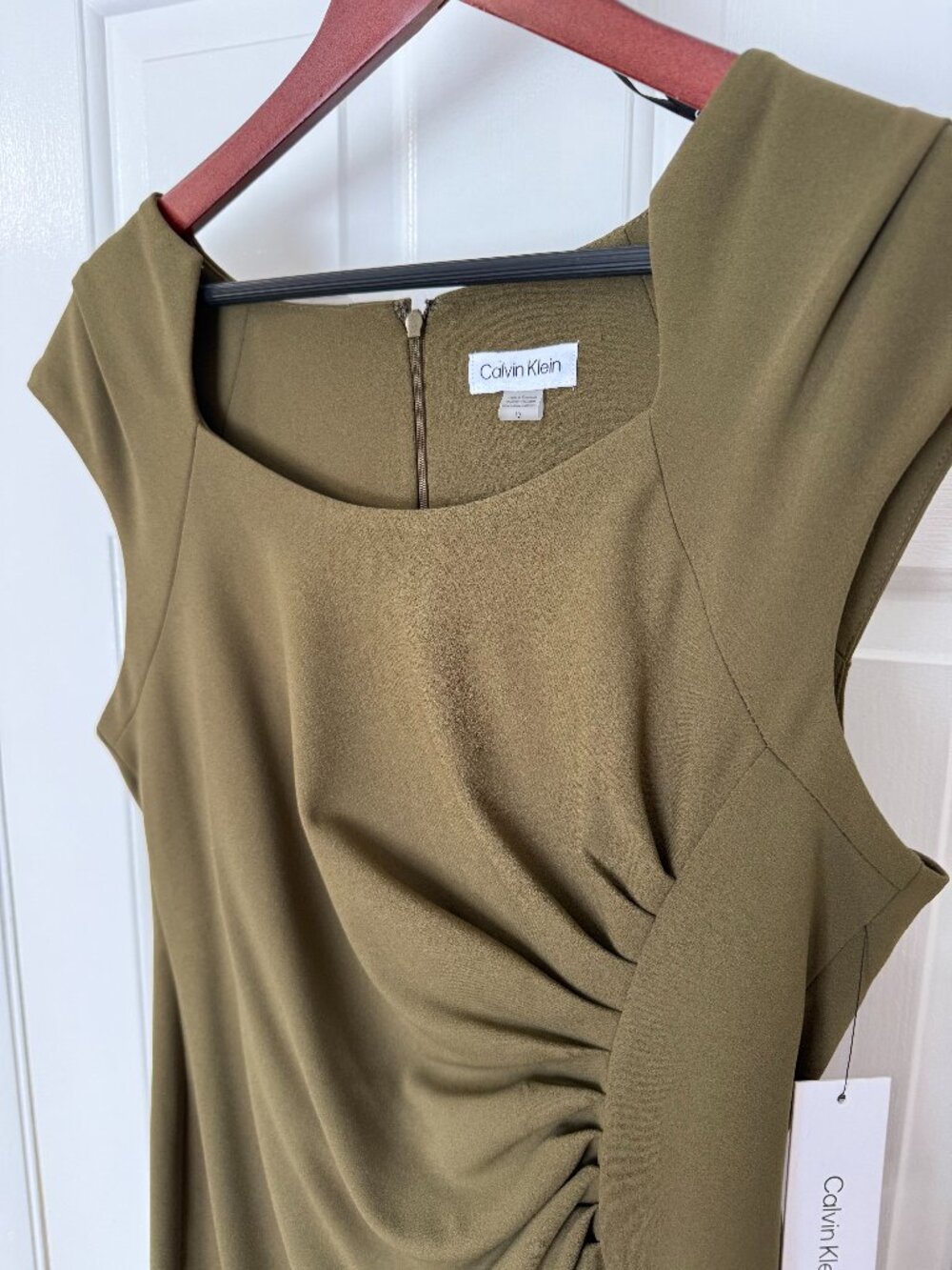 NWT Calvin Klein Midi Dress Olive Green Size Large